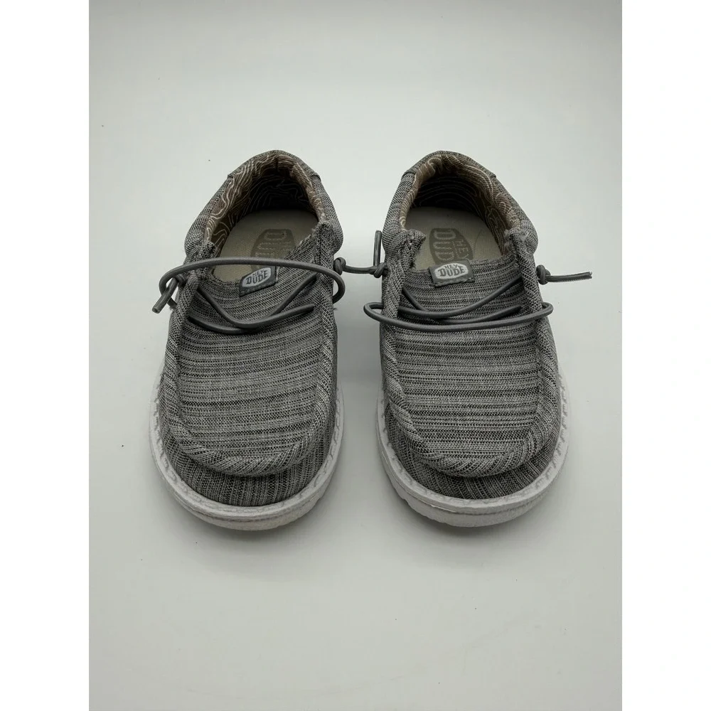 Hey‎ Dude Wally Toddler Blend Linen Stone Grey Slip On Loafers Shoes TD8
